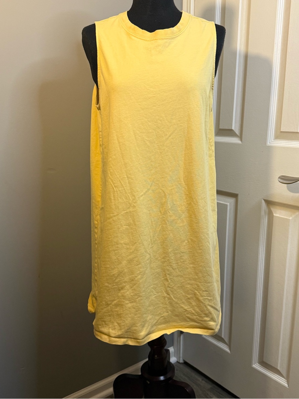 Old Navy Women’s Yellow Sleeveless T-Shirt Dress Size Large 100% Cotton Casual